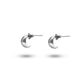 Jantier: Crescent moon earrings in rhodium-plated silver