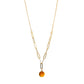Jantier: Medal necklace - 925/100 fine silver - Gold plated - With solar stone