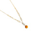 Jantier: Medal necklace - 925/100 fine silver - Gold plated - With solar stone