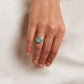 Jantier: Signet Ring in 925 Rhodium Silver with Aquamarine
