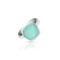 Jantier: Signet Ring in 925 Rhodium Silver with Aquamarine
