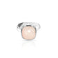 Jantier: Signet Ring in 925 Rhodium Silver with Rose Quartz