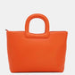 Orange Unicolor Belt Tote Bag 