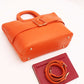 Orange Unicolor Belt Tote Bag 