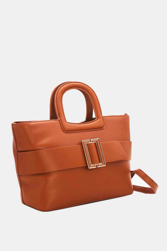 Sac Cabas Ceinturé Unicolore 6944-Marron