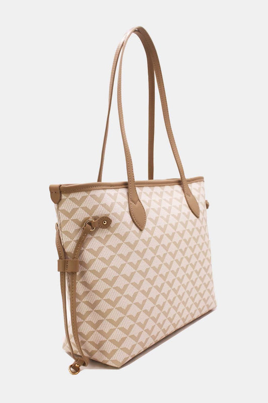 Sac Cabas Motif Géométrique 23B-5810-Taupe