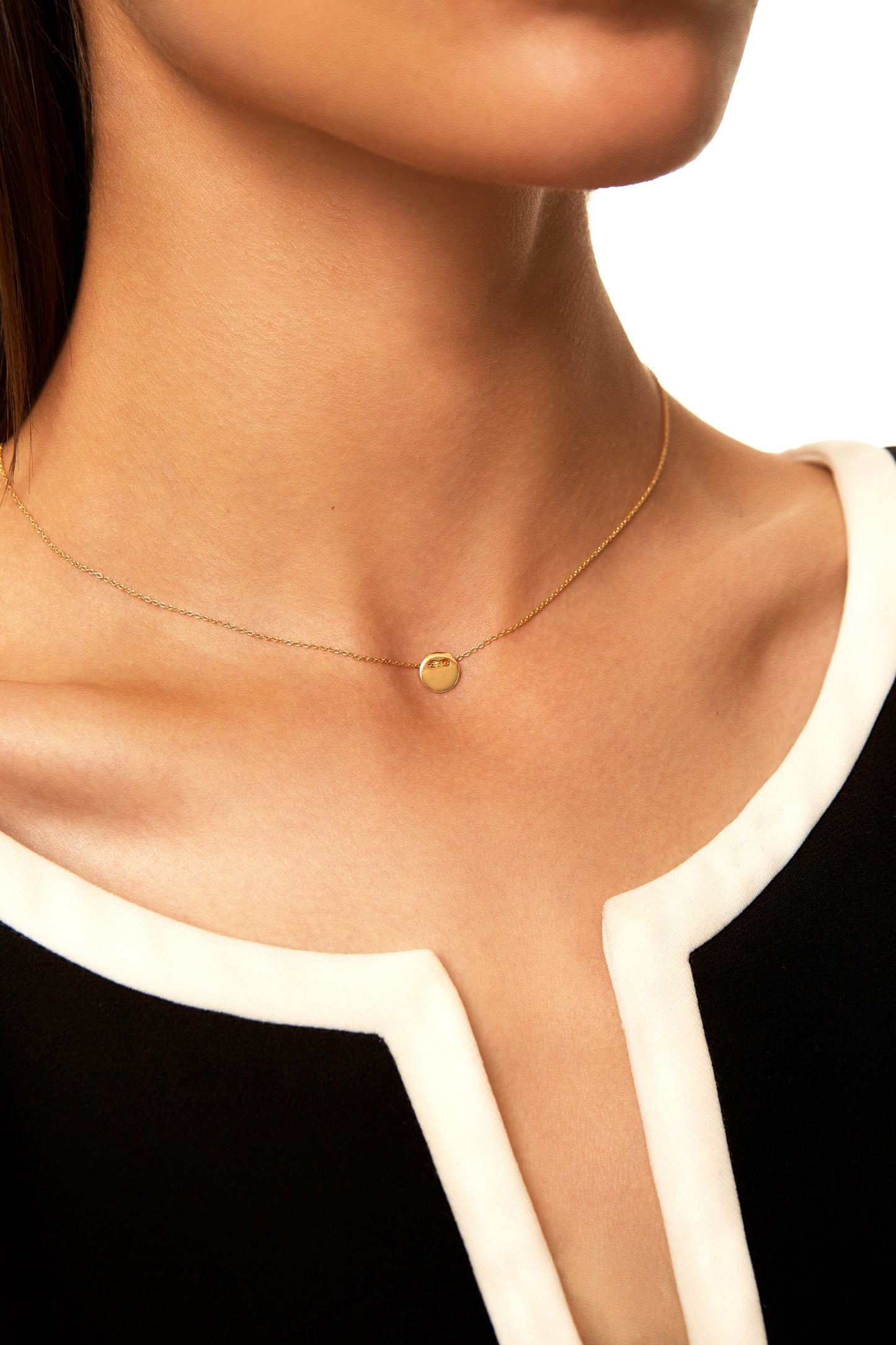 Jantier: Button necklace - Silver and Gold - Gold plated
