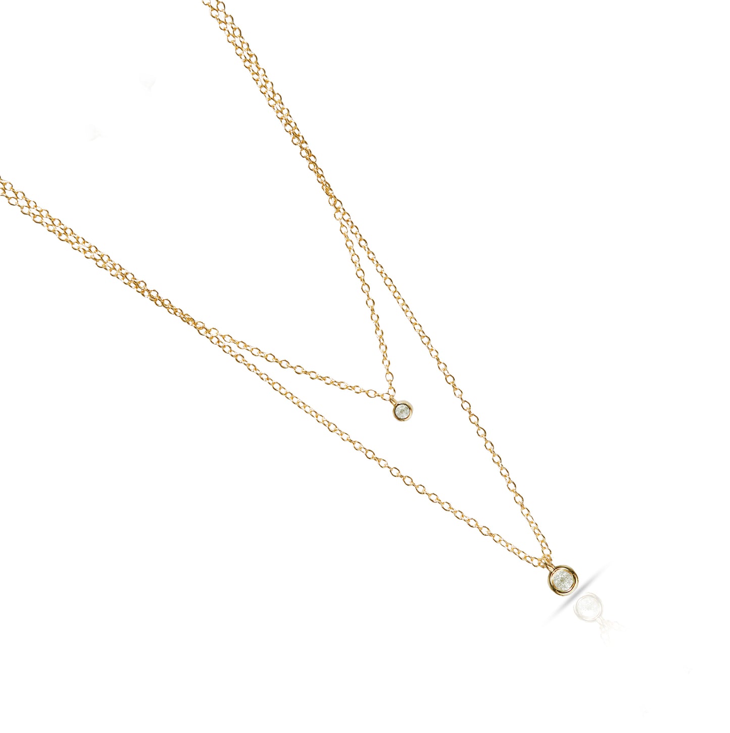 Jantier: The inseparable necklace - 925/100 gold-plated silver - Zircon crystal