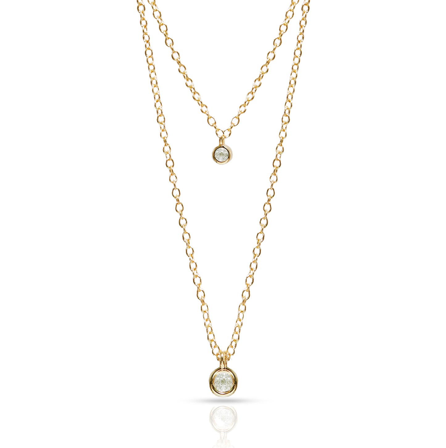 Jantier: The inseparable necklace - 925/100 gold-plated silver - Zircon crystal