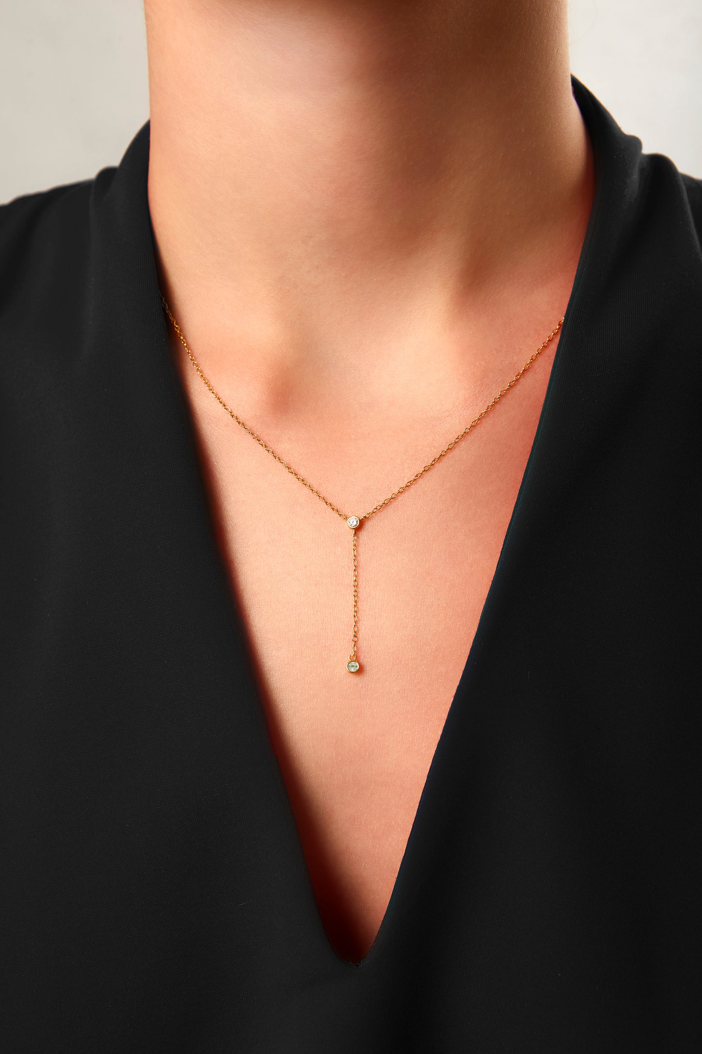 Jantier: Sensuality Necklace in Gold-Plated Silver, Glamorous Sparkle
