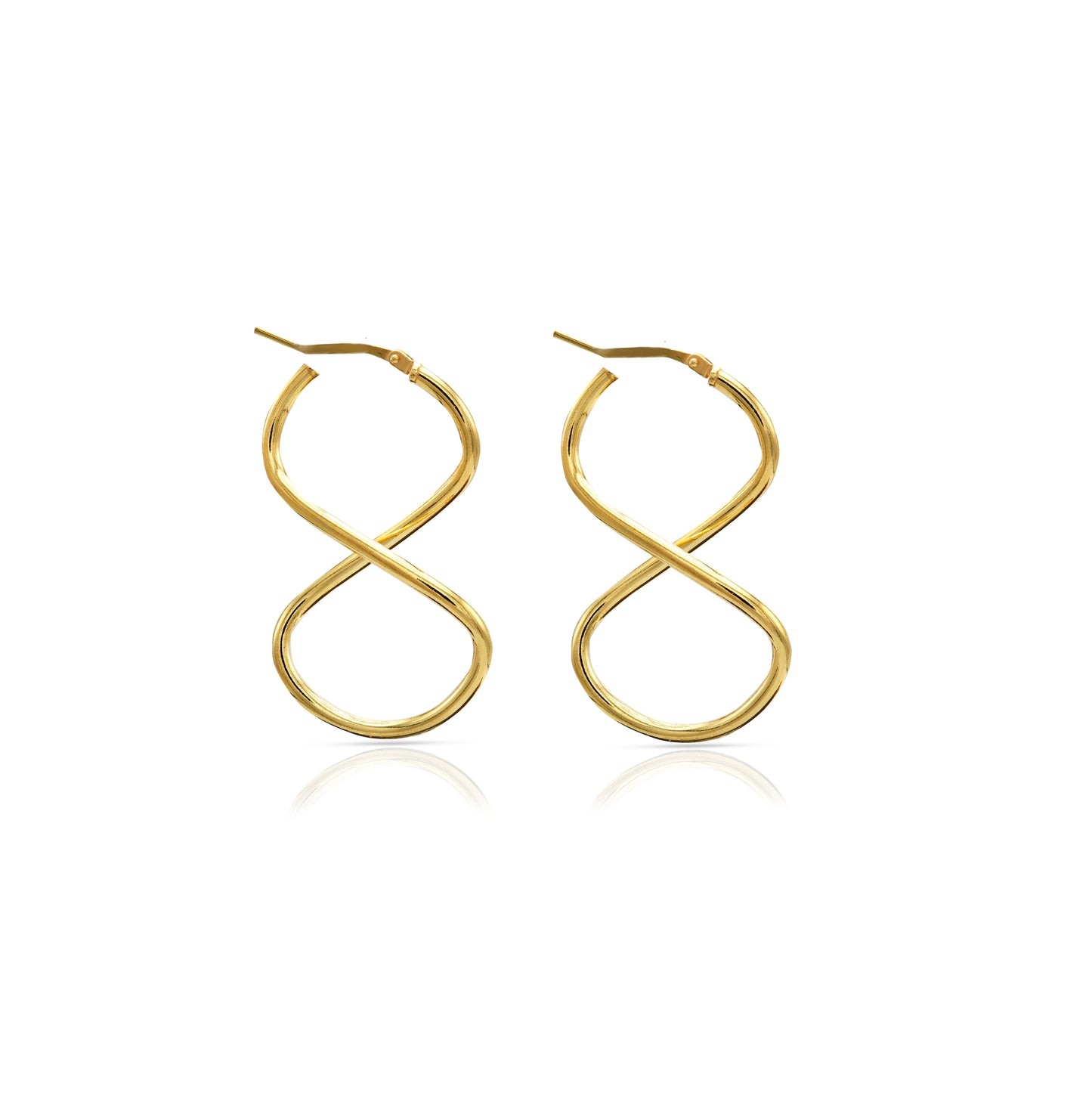 Jantier: Infinity earrings - Gold-plated silver