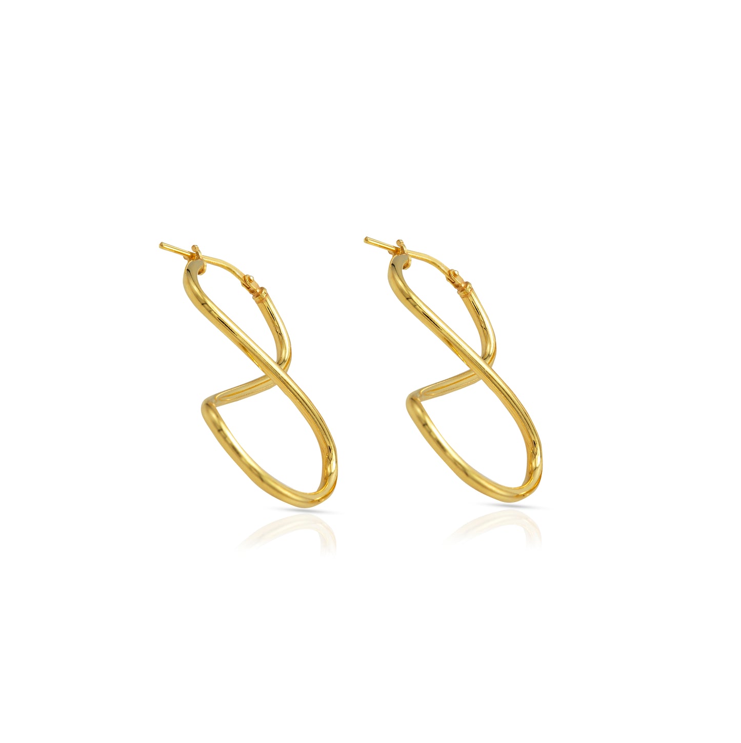 Jantier: Infinity earrings - Gold-plated silver