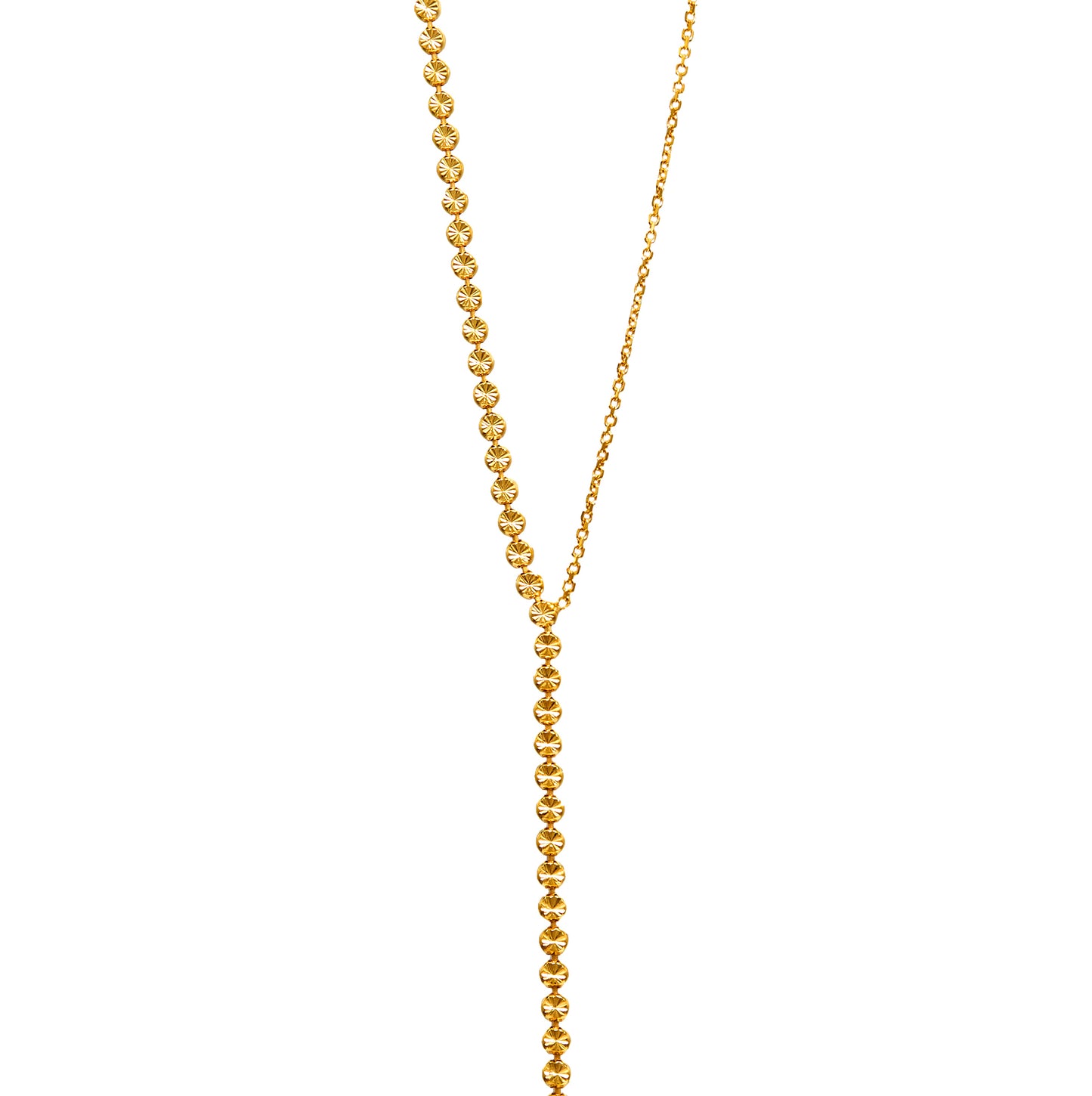 Jantier: XY necklace - Gold-plated silver - Y chain with sun motifs