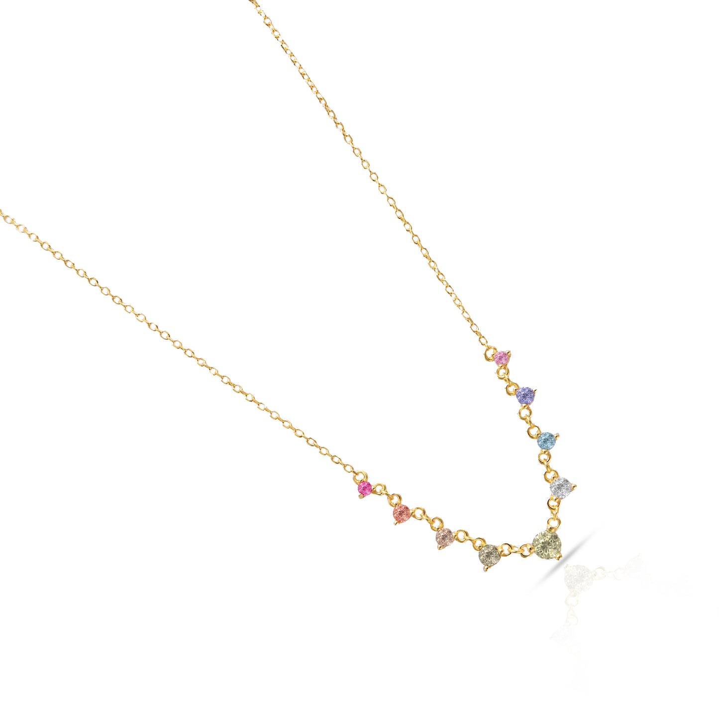 Jantier: Jewels Necklace - Gold-plated silver - Zircon crystals