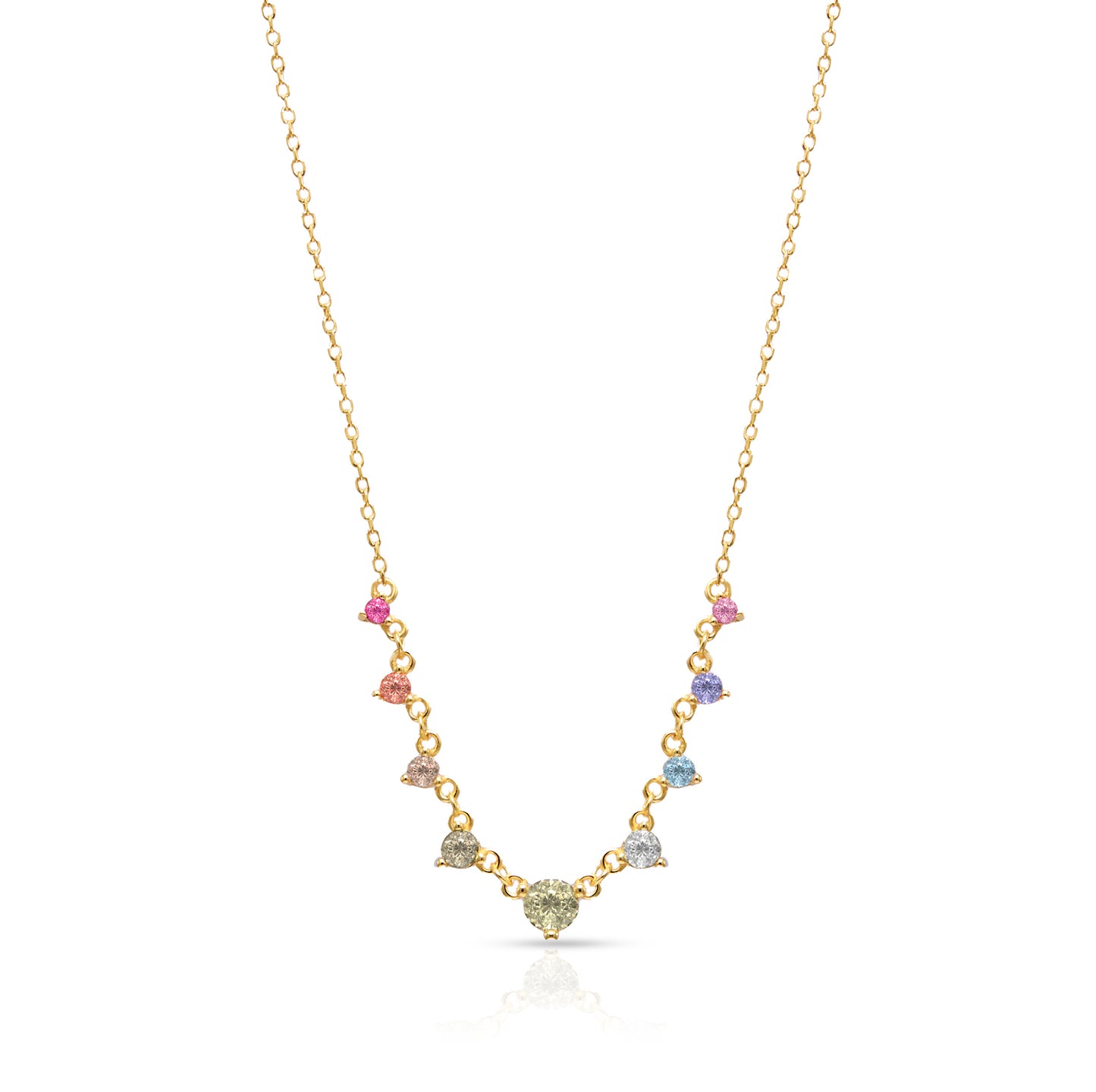 Jantier: Jewels Necklace - Gold-plated silver - Zircon crystals