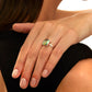 Jantier: 925 Rhodium-plated Silver and Square Green Quartz Signet Ring