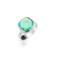 Jantier: 925 Rhodium-plated Silver and Square Green Quartz Signet Ring