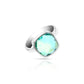 Jantier: 925 Rhodium-plated Silver and Square Green Quartz Signet Ring