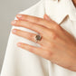 Jantier: 925 Rhodium-plated Silver and Square Labradorite Signet Ring