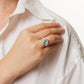 Jantier: Bague en Argent 925 Plaqué Or avec Topaze Lumineuse
