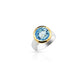 Jantier: Bague en Argent 925 Plaqué Or avec Topaze Lumineuse