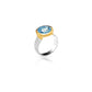Jantier: Bague en Argent 925 Plaqué Or avec Topaze Lumineuse