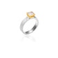 Jantier: Gold-Plated 925 Silver Ring with Zircon, Adorned with Topaz