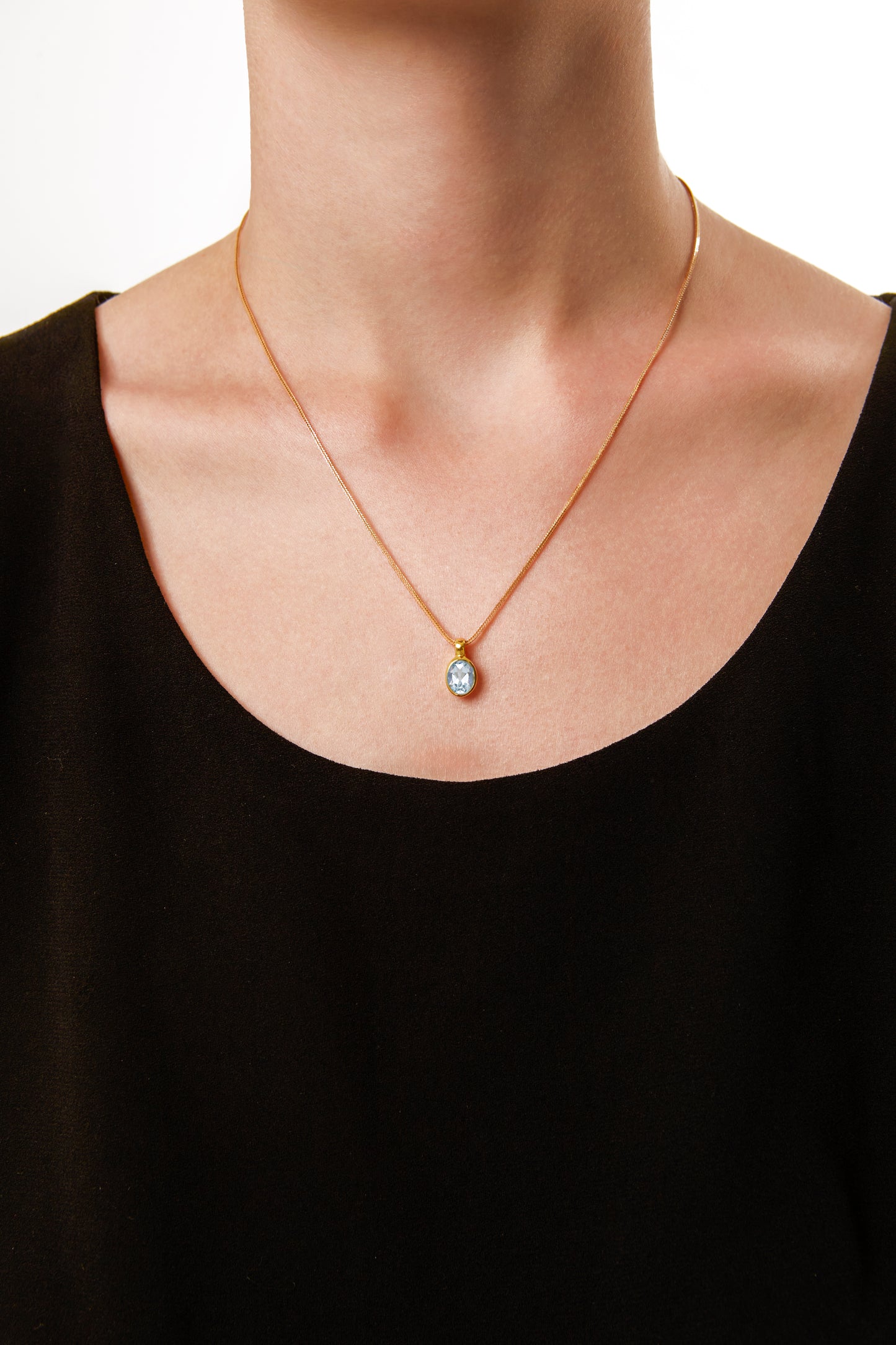 Jantier: Precious Topaz pendant - Gold-plated silver