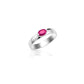 Jantier: Contesse 925 Silver Ring with Red Crystal, Bright Passion