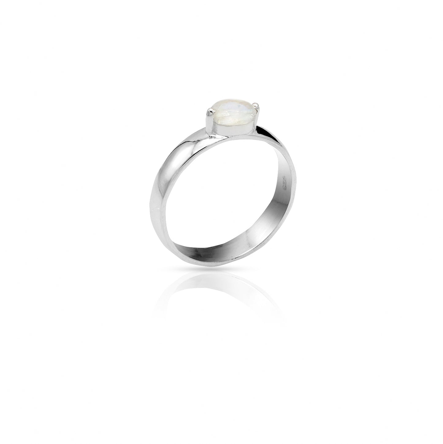 Jantier: 925 Silver and Moonstone Ring, Unique Sparkle